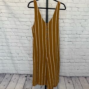 Giddy Up Glamour Striped Jumpsuit With Buttons